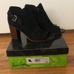 Sam Edelman Suede Open Toe Booties